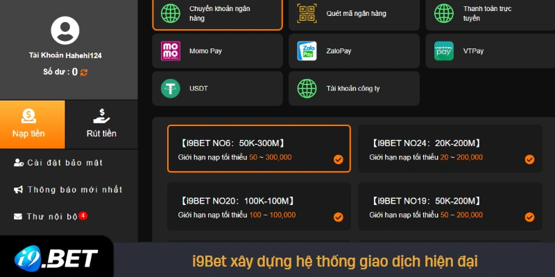 i9Bet xây dựng hệ thống giao dịch hiện đại